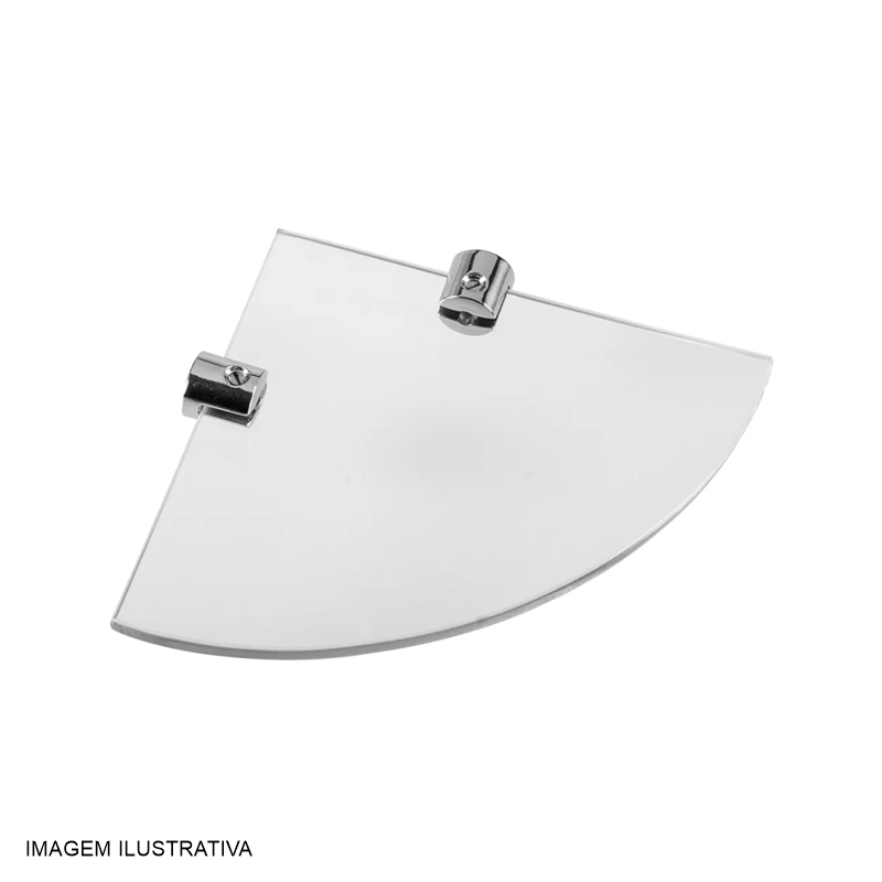 PRATELEIRA VIDRO 20X20 CANTO DIAM. INC. GLOBAL/ROQ
