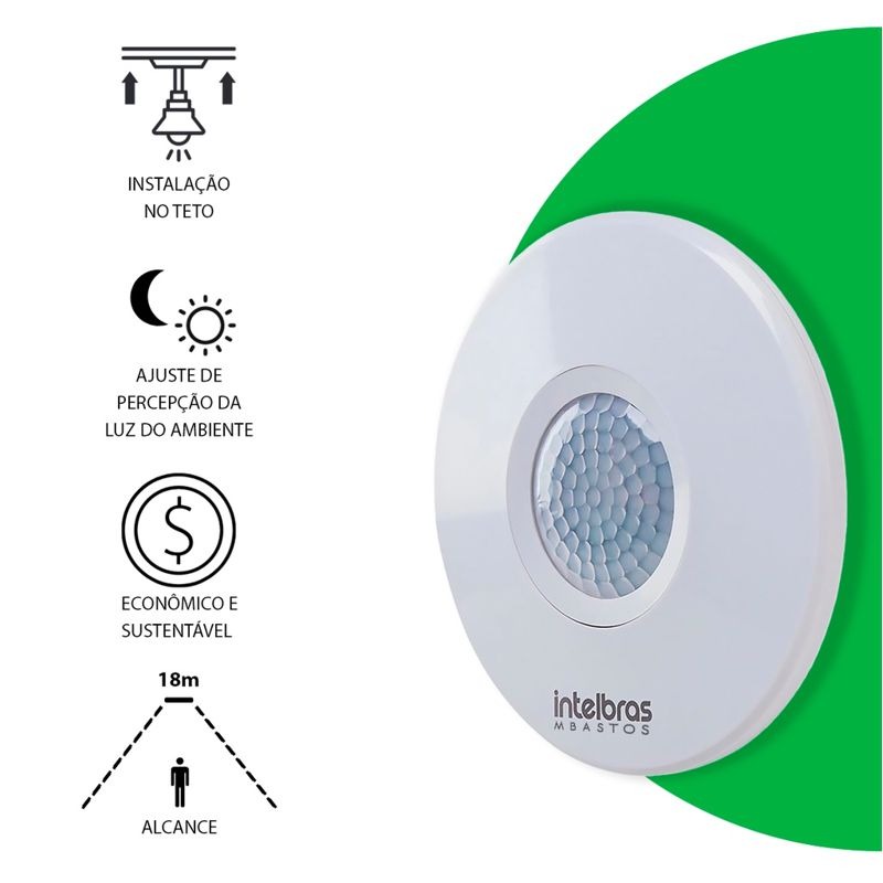 SENSOR DE PRESENCA TETO/SOBR 360º INTELBRAS