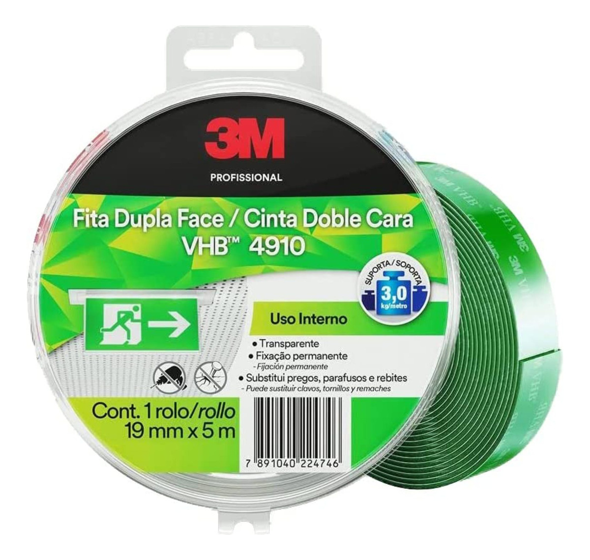 FITA DUPLA FACE 19MM X 20MT 3M VHB