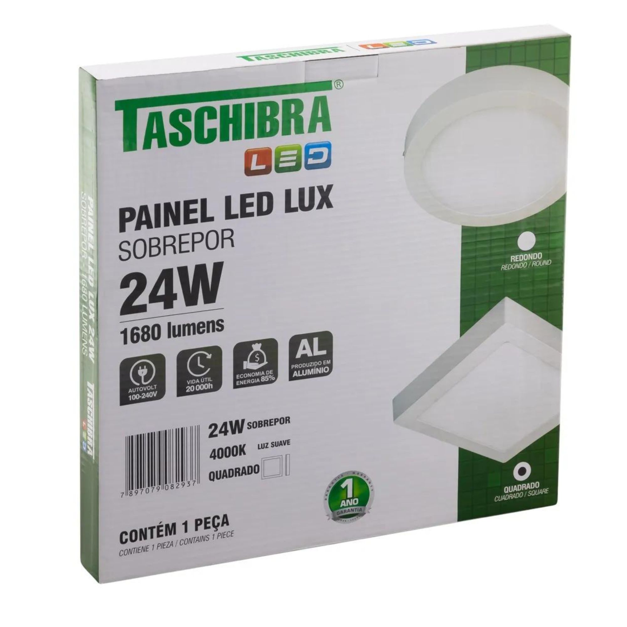 PAINEL  SOBRE QUAD. LED  6W TASCHIBRA 6500K