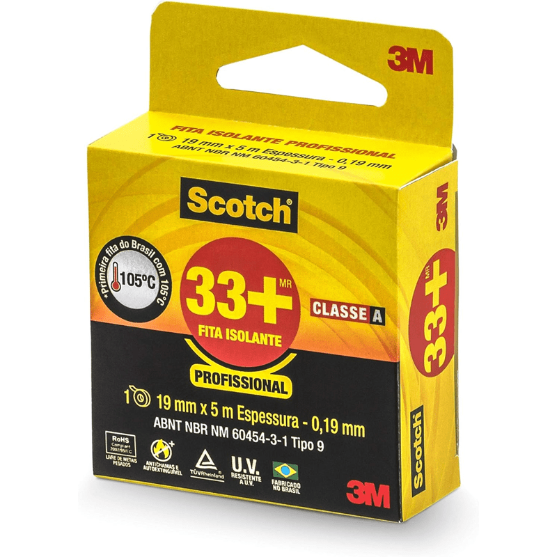 FITA ISOLANTE 19MM X 05M SCOTCH 33+ 3M