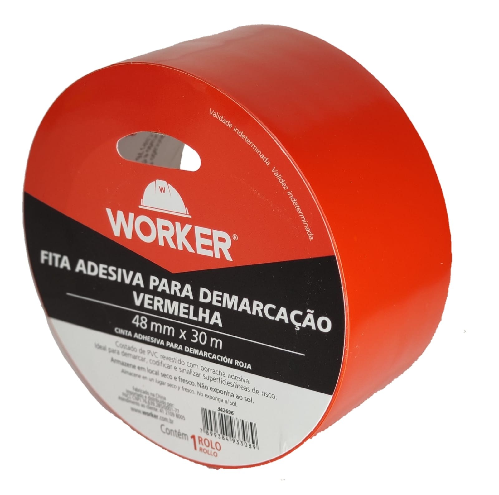 FITA DEMARC. SOLO VERMELHA 48MM X 30M WORKER