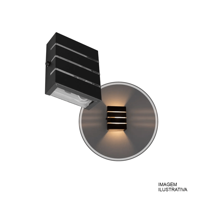 ARANDELA  UNIAO INOX PRETO QUAD HALOPIN G-9